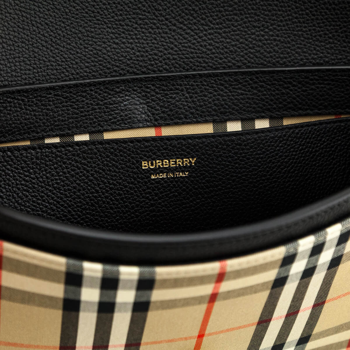 Burberry Black Grainy Calfskin Vintage Check Note Crossbody Bag - Love that Bag etc - Preowned Authentic Designer Handbags & Preloved Fashions