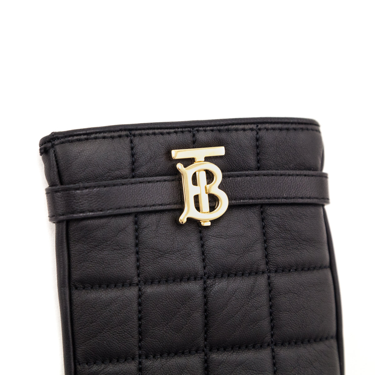 Burberry Black Leather Victoria Check Quilted Gloves - Love that Bag etc - Preowned Authentic Designer Handbags & Preloved Fashions