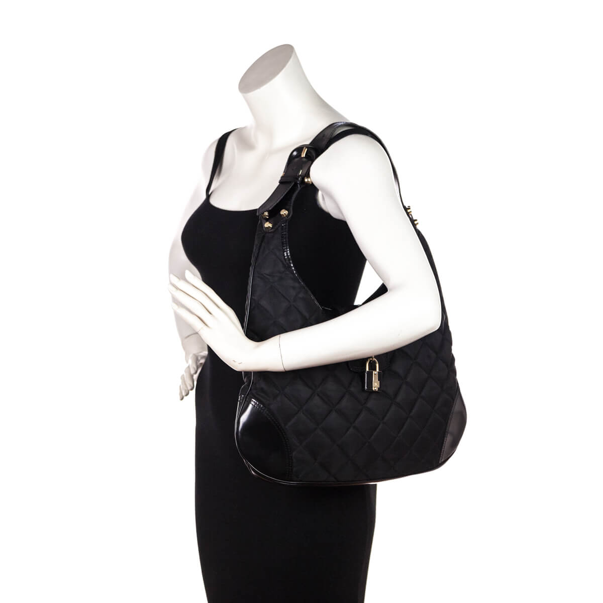 Burberry Black Quilted Nylon Brook Hobo Bag - Love that Bag etc - Preowned Authentic Designer Handbags & Preloved Fashions