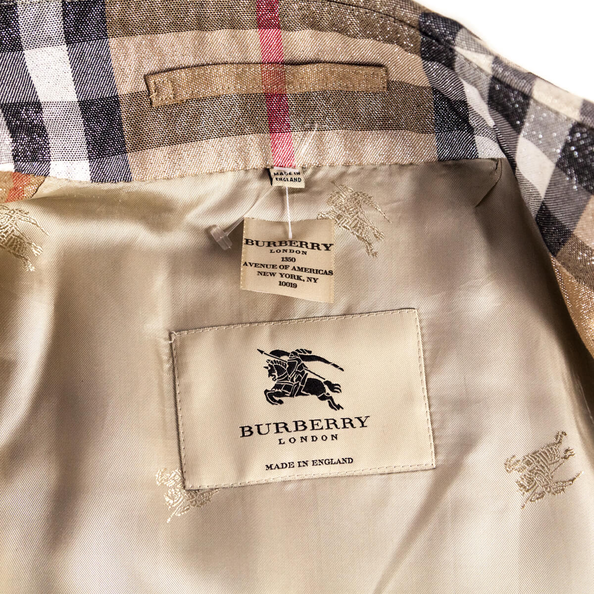 Burberry Metallic Check Trench Coat Shop Preloved Burberry