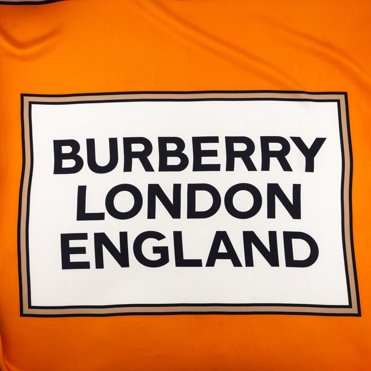 Burberry Orange Silk London England Logo Scarf - Love that Bag etc - Preowned Authentic Designer Handbags & Preloved Fashions