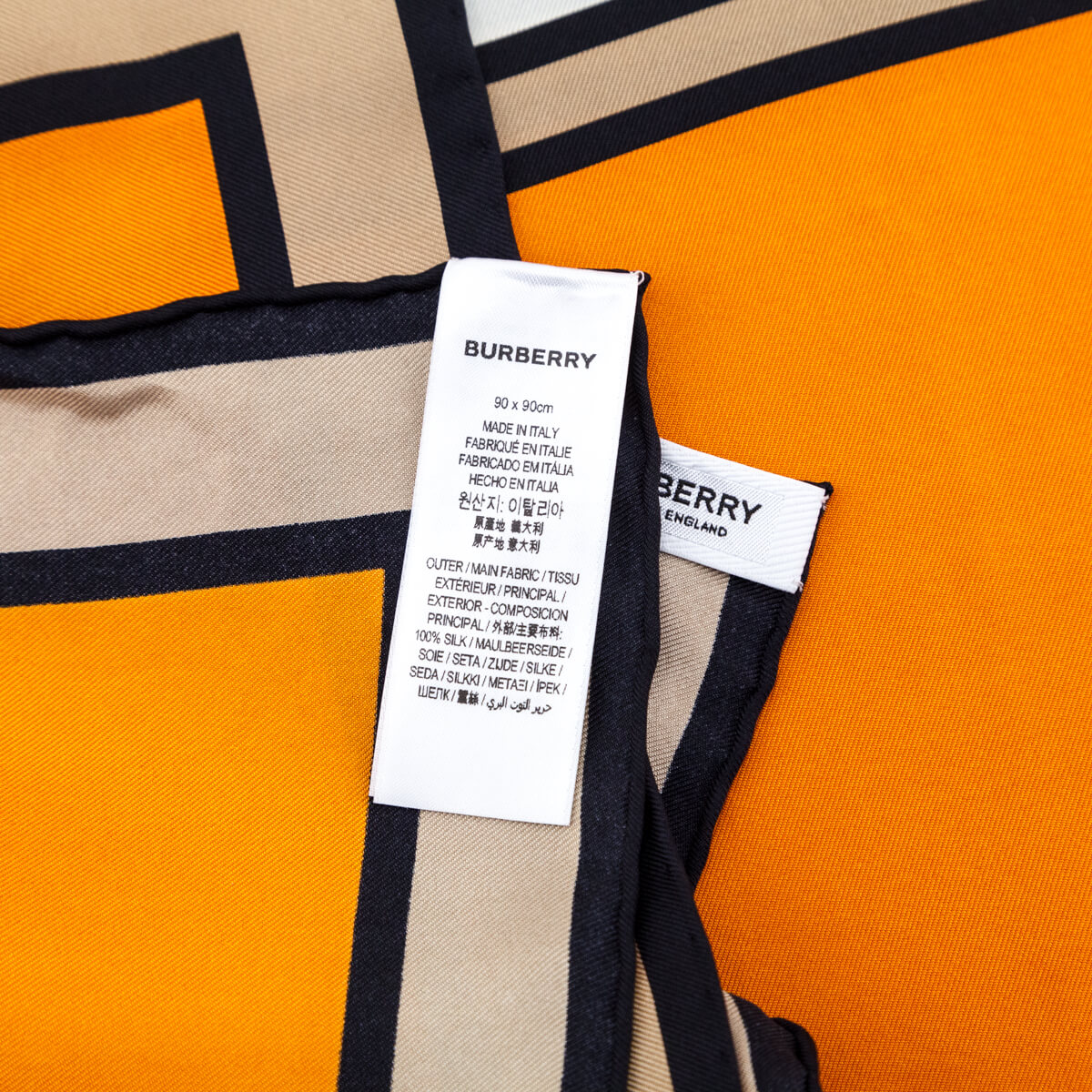 Burberry Orange Silk London England Logo Scarf - Love that Bag etc - Preowned Authentic Designer Handbags & Preloved Fashions