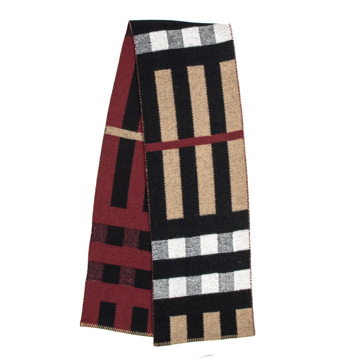 Burberry Red Wool Blend Check Blanket Stitching Scarf - Love that Bag etc - Preowned Authentic Designer Handbags & Preloved Fashions
