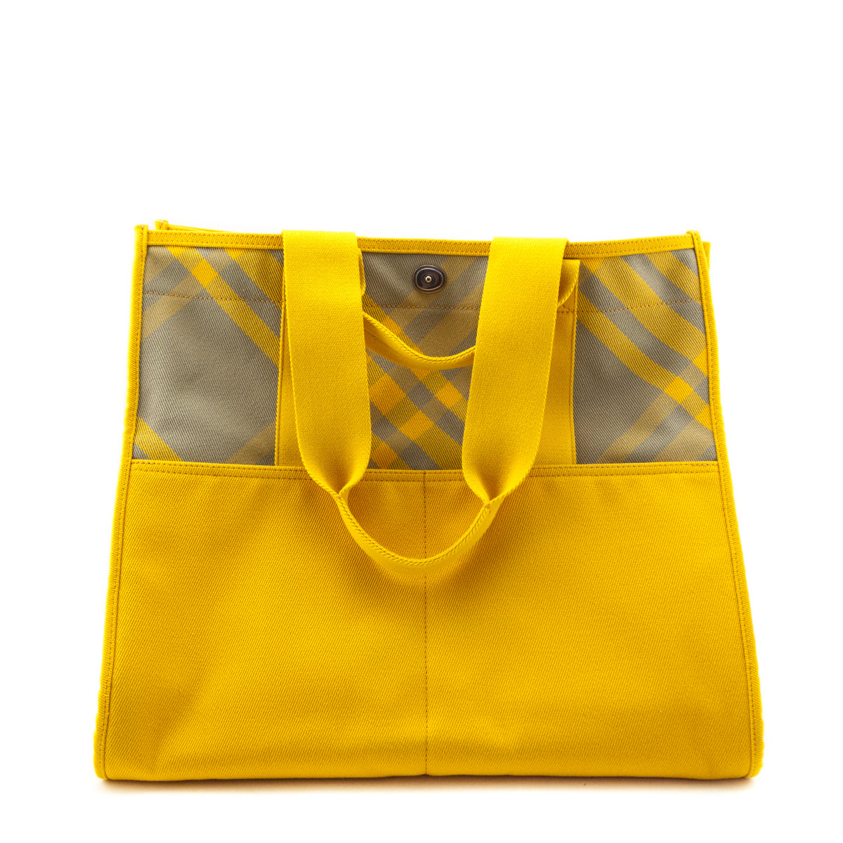 Burberry Yellow Printed Canvas Nova Check Tote - Love that Bag etc - Preowned Authentic Designer Handbags & Preloved Fashions