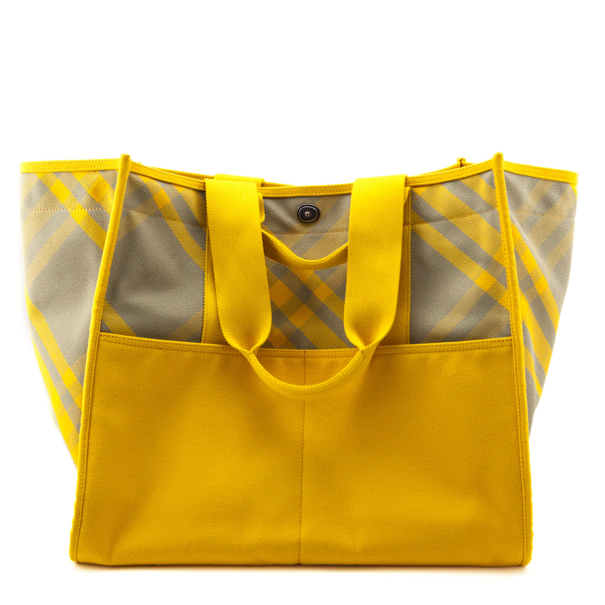 Burberry Yellow Printed Canvas Nova Check Tote - Love that Bag etc - Preowned Authentic Designer Handbags & Preloved Fashions