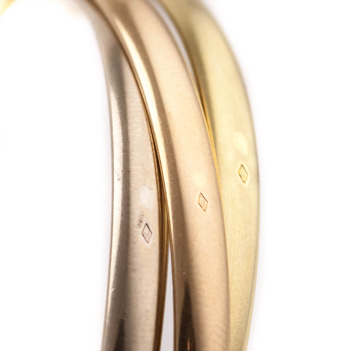 Cartier 18K Pink Yellow White Gold Classic Trinity Bangle Bracelet