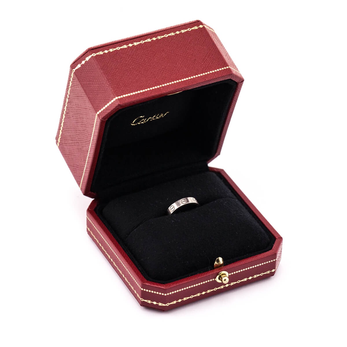 Cartier 18K White Gold Mini Love Wedding Band Ring Size 3.75 - Love that Bag etc - Preowned Authentic Designer Handbags & Preloved Fashions