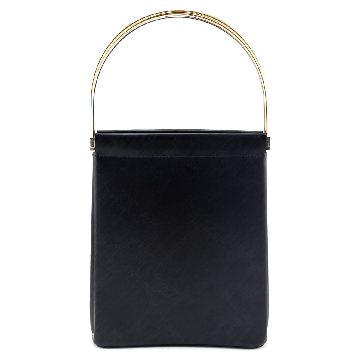 Cartier Black Leather Vintage Tricolor Trinity Handle Bag