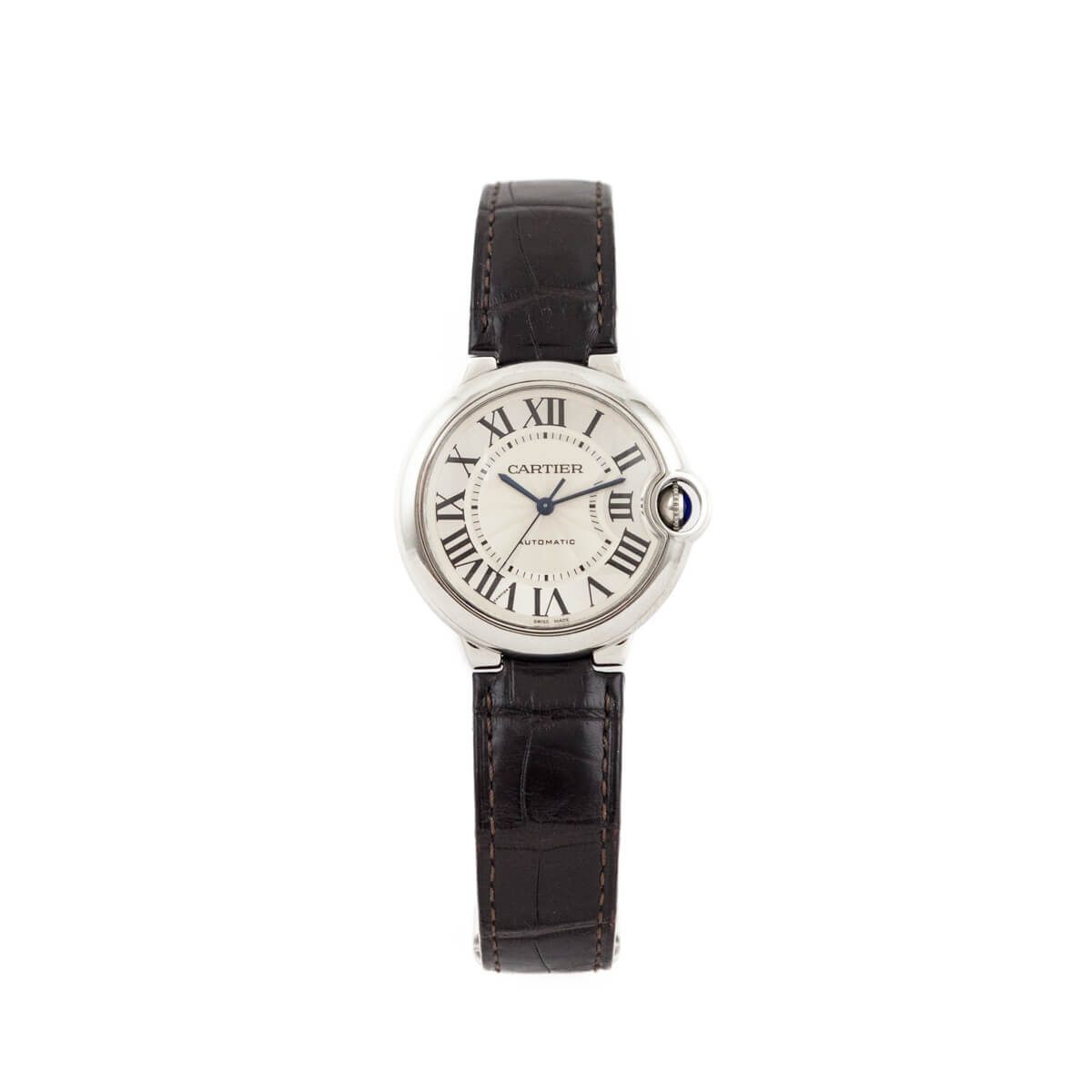Cartier Crocodile & Stainless Steel 36mm Ballon Bleu De Cartier Automatic Watch - Love that Bag etc - Preowned Authentic Designer Handbags & Preloved Fashions