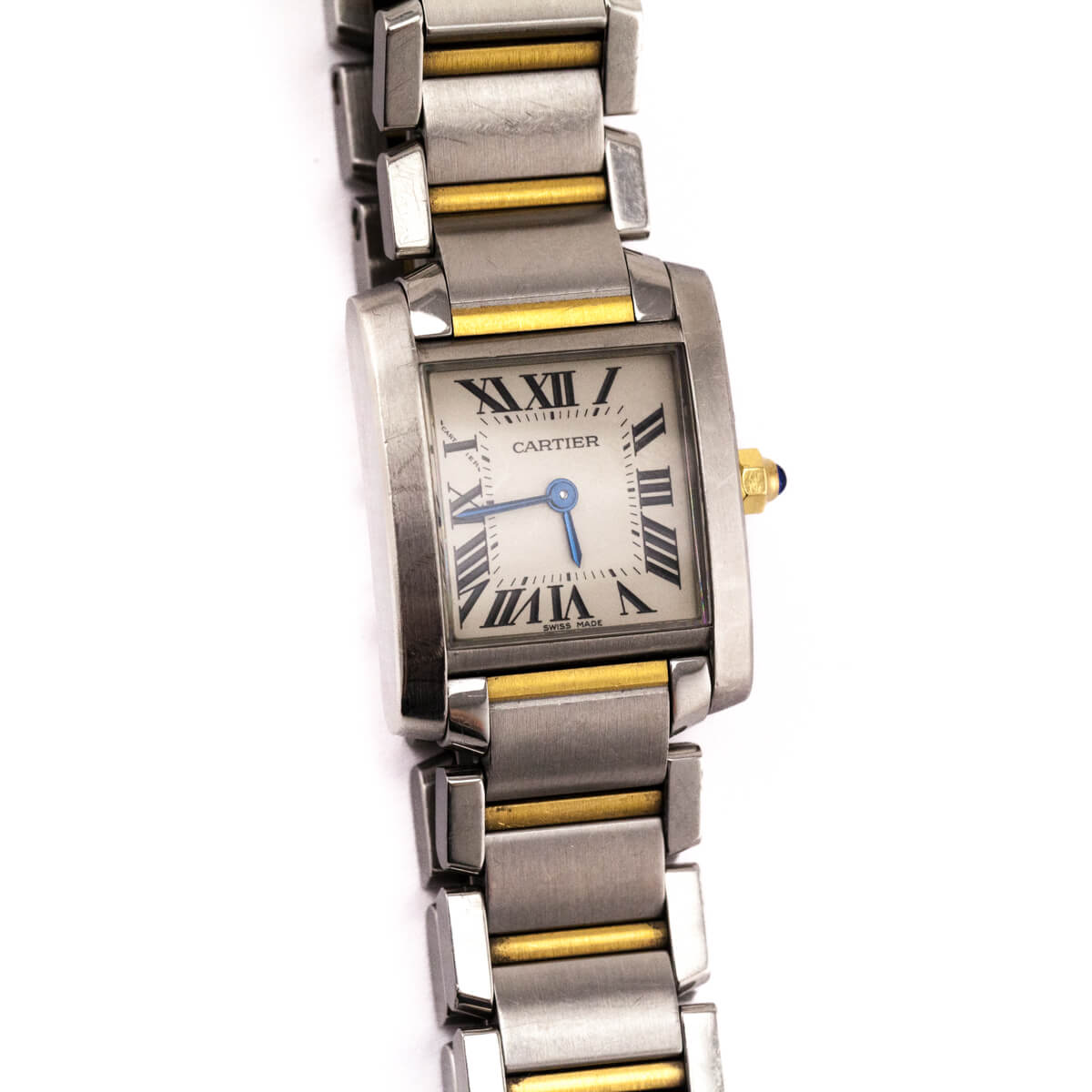 Cartier Stainless Steel & 18K Gold Tank Francaise Watch - Love that Bag etc - Preowned Authentic Designer Handbags & Preloved Fashions