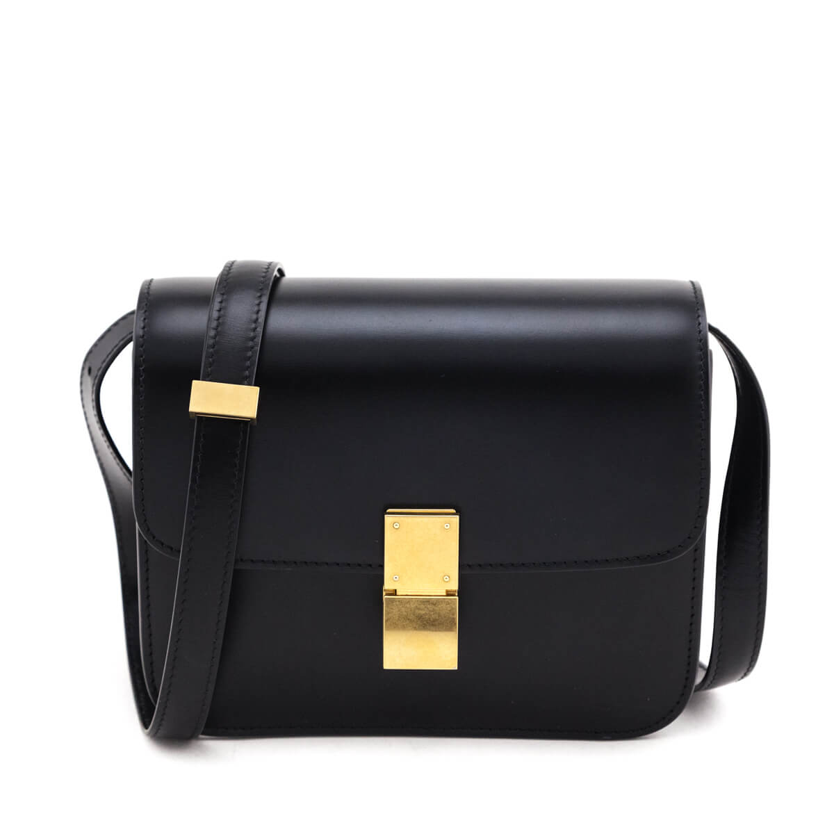 Celine Black Box Calfskin Teen Classic Box Flap Bag - Love that Bag etc - Preowned Authentic Designer Handbags & Preloved Fashions