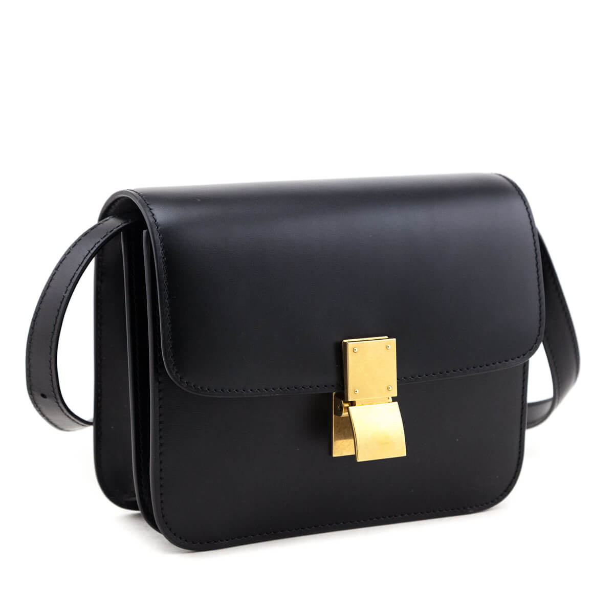 Celine Black Box Calfskin Teen Classic Box Flap Bag - Love that Bag etc - Preowned Authentic Designer Handbags & Preloved Fashions