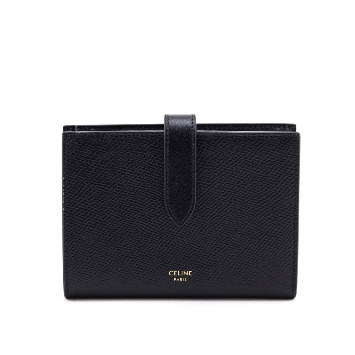 Celine Black Grained Calfskin Medium Multifunction Strap Wallet - Love that Bag etc - Preowned Authentic Designer Handbags & Preloved Fashions