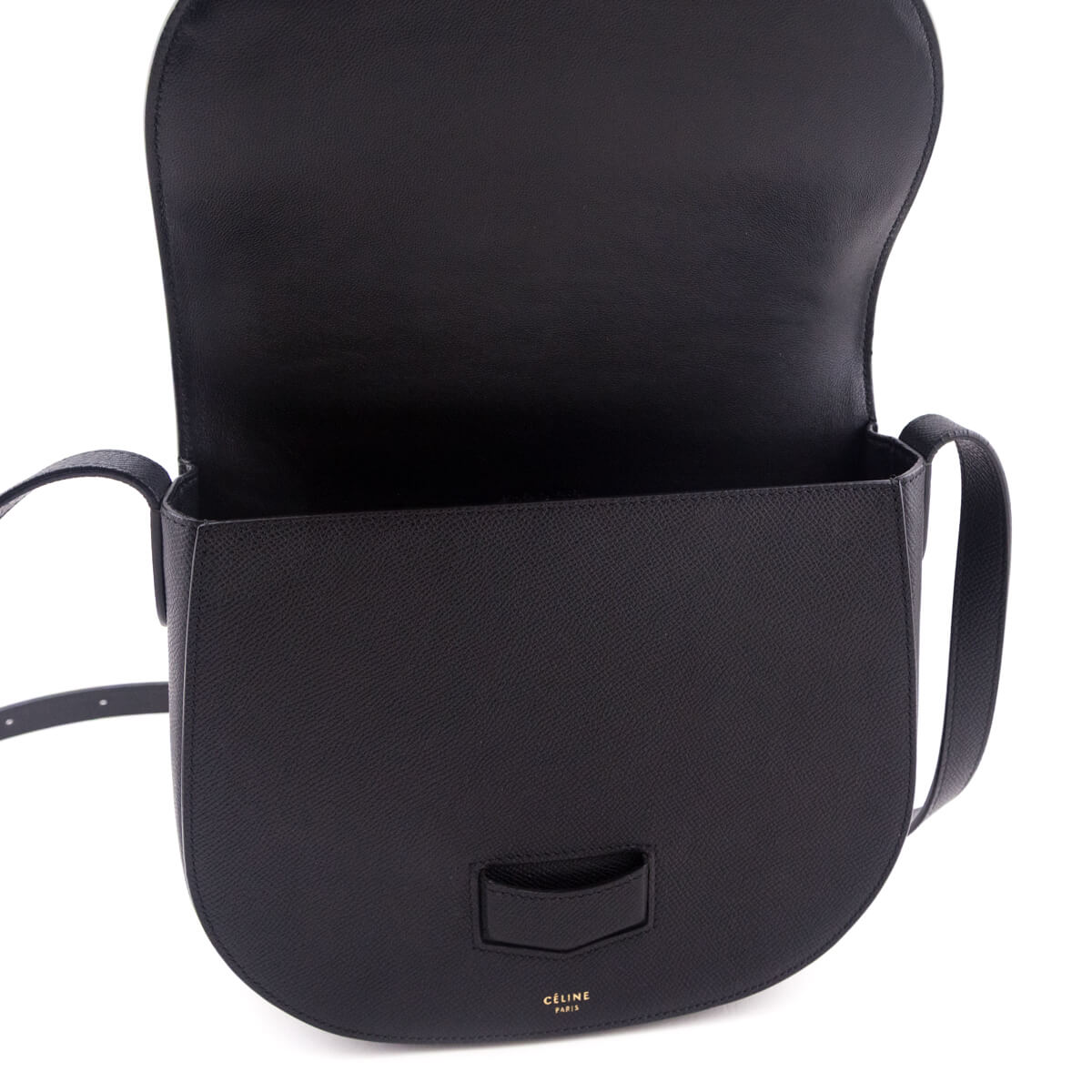 Celine Black Grained Calfskin Medium Trotteur Bag - Love that Bag etc - Preowned Authentic Designer Handbags & Preloved Fashions