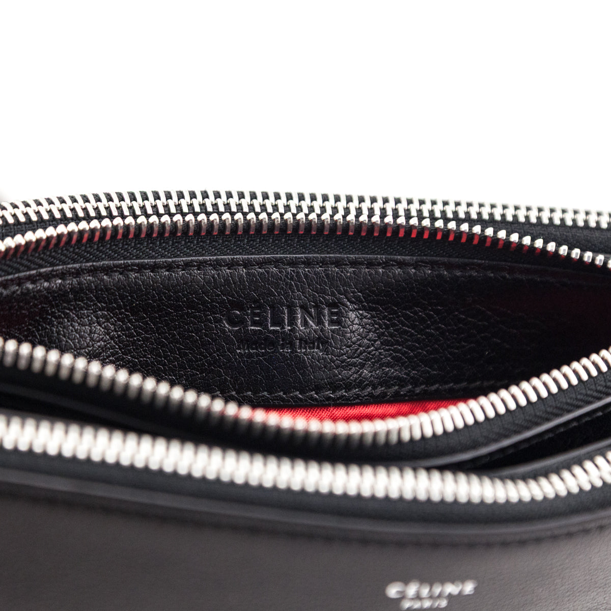 Celine Black Buffalo Small Trio Crossbody Bag