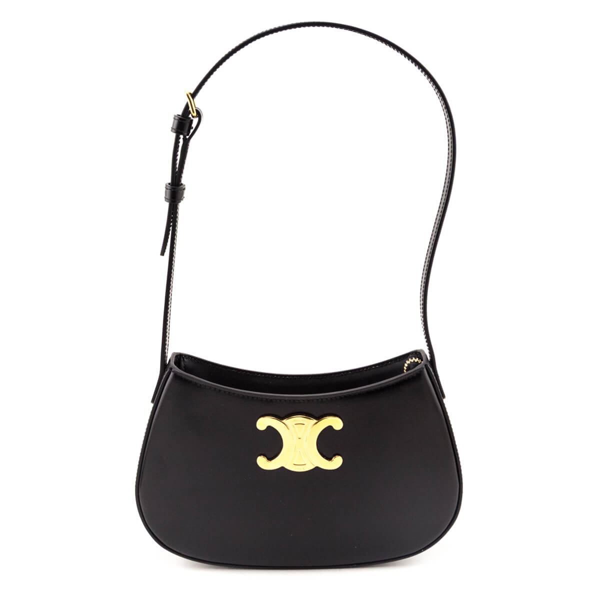 Celine Black Shiny Calfskin Medium Tilly Bag - Love that Bag etc - Preowned Authentic Designer Handbags & Preloved Fashions