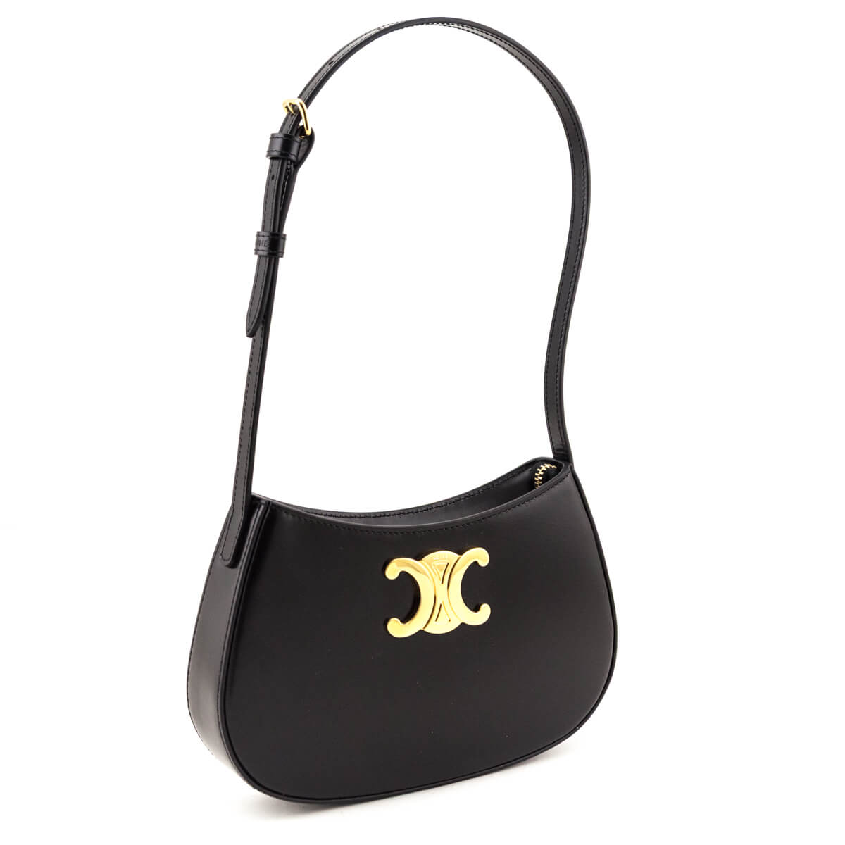 Celine Black Shiny Calfskin Medium Tilly Bag - Love that Bag etc - Preowned Authentic Designer Handbags & Preloved Fashions