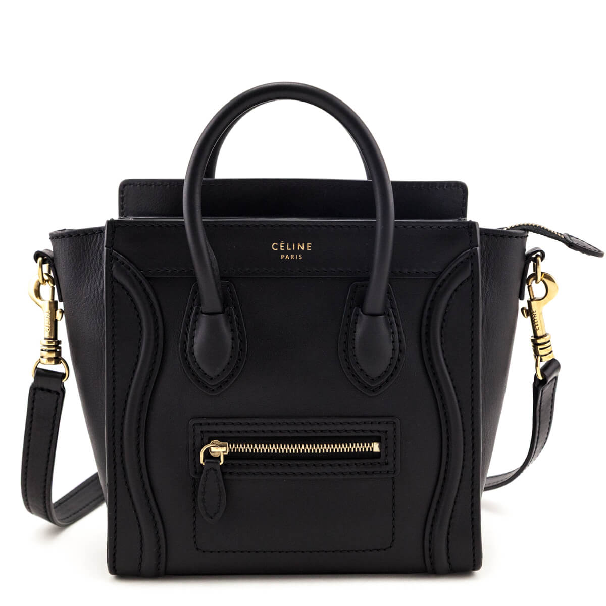 Celine Black Smooth Calfskin Luggage Nano - Love that Bag etc - Preowned Authentic Designer Handbags & Preloved Fashions