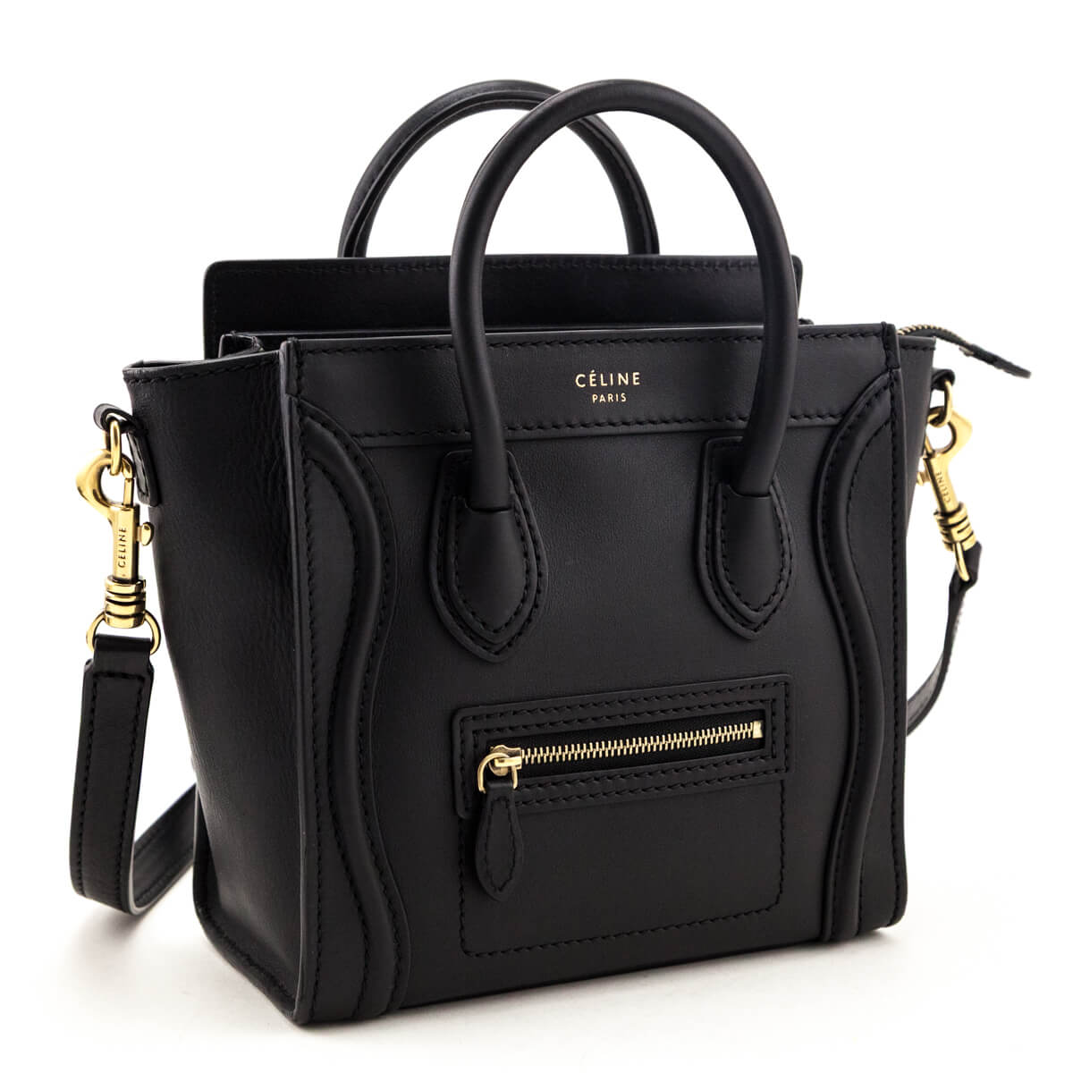 Celine Black Smooth Calfskin Luggage Nano - Love that Bag etc - Preowned Authentic Designer Handbags & Preloved Fashions