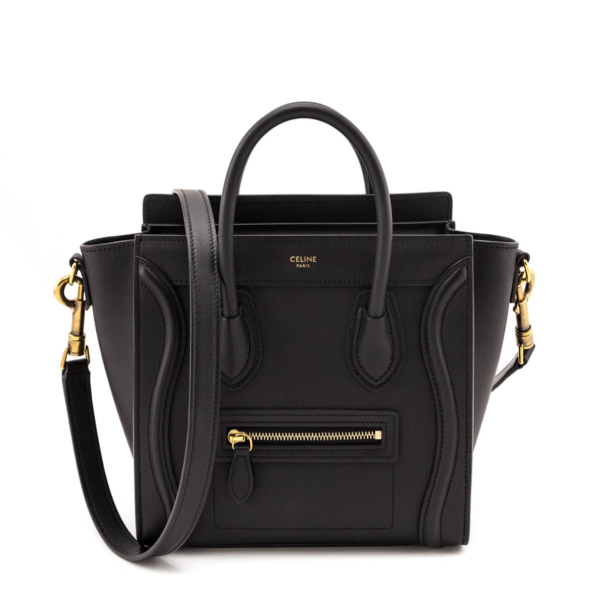 Celine Black Smooth Calfskin Nano Luggage Bag - Love that Bag etc - Preowned Authentic Designer Handbags & Preloved Fashions