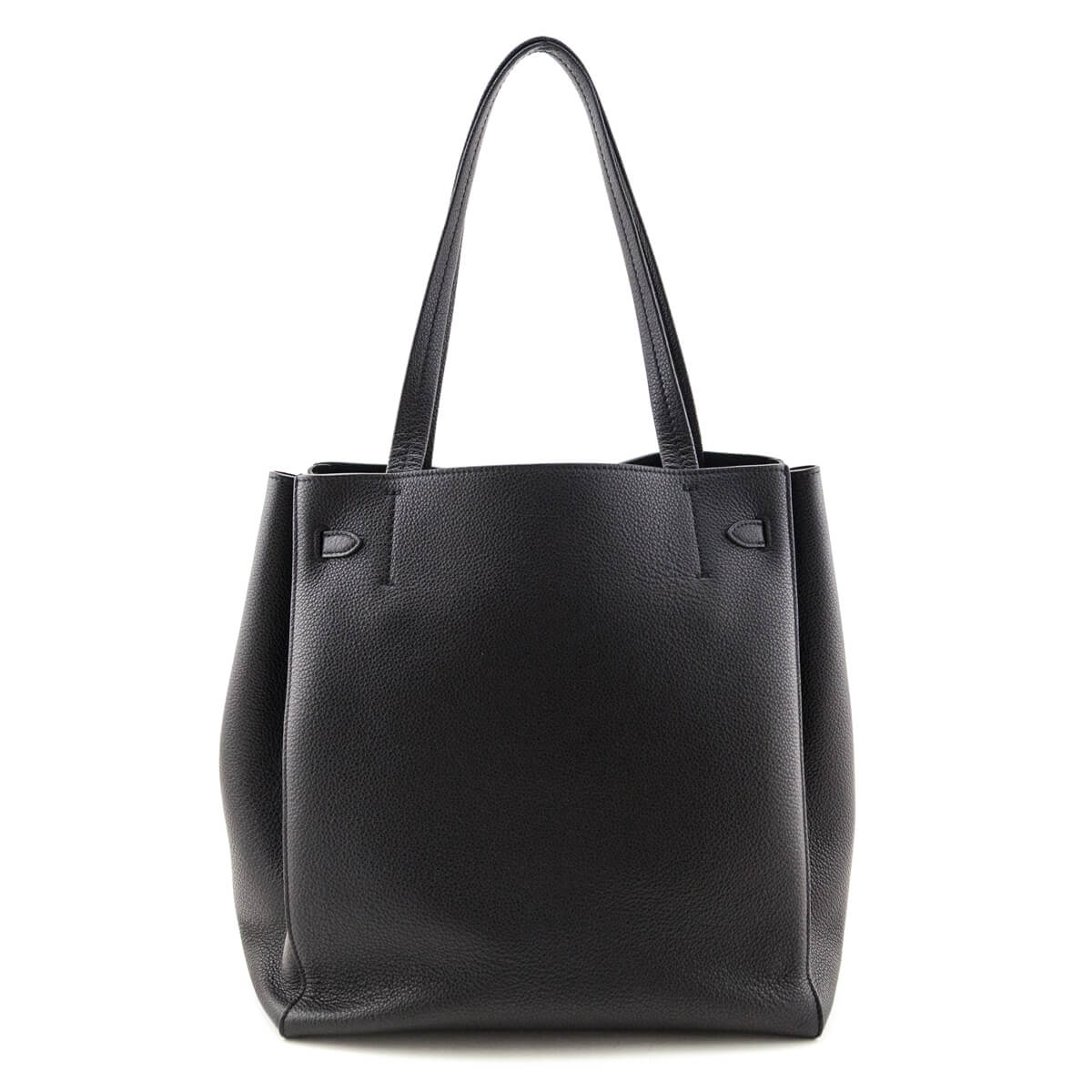 Celine Black Soft Grained Calfskin Small Belt Cabas Phantom Tote - Love that Bag etc - Preowned Authentic Designer Handbags & Preloved Fashions