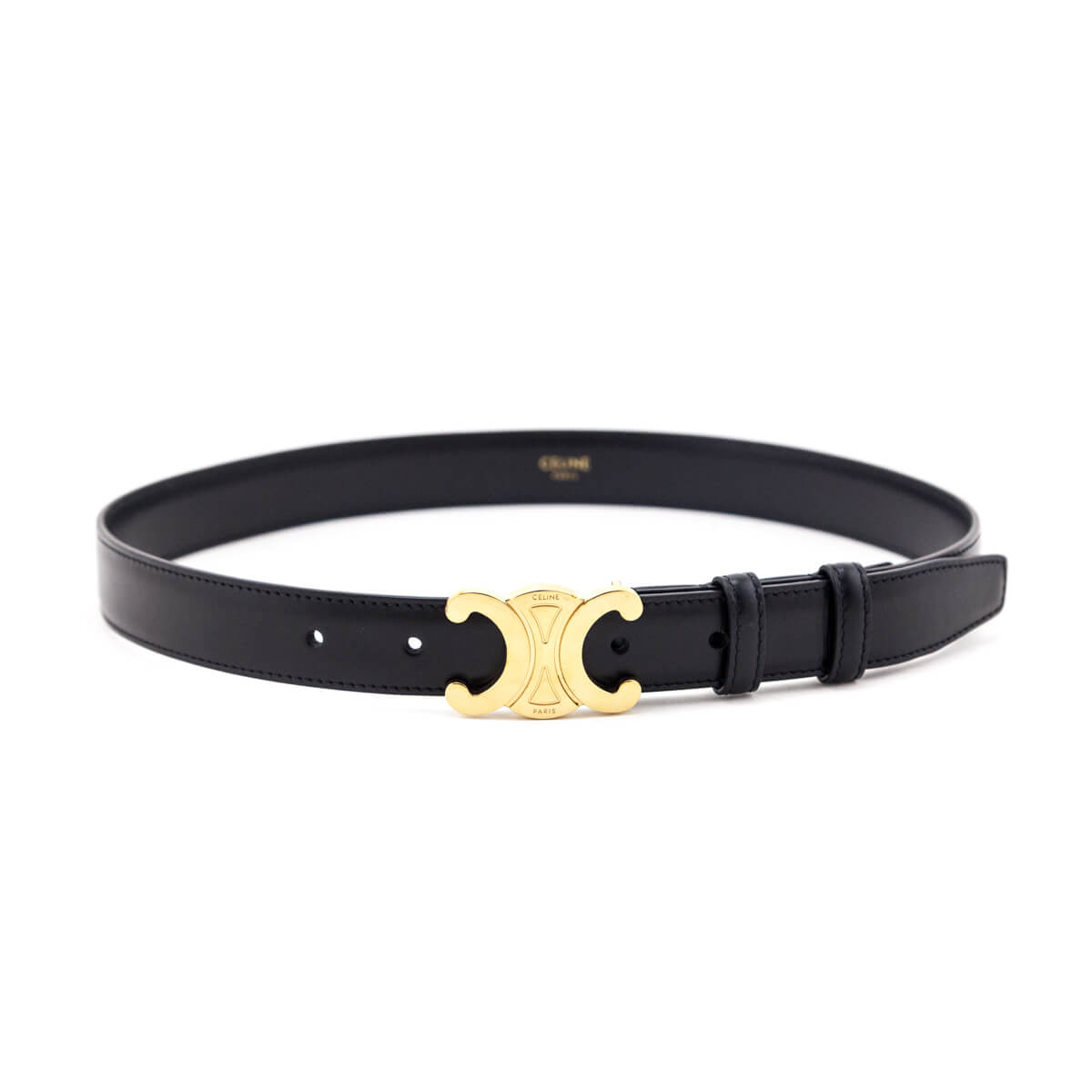 Celine Black Triomphe Belt - Love that Bag etc - Preowned Authentic Designer Handbags & Preloved Fashions