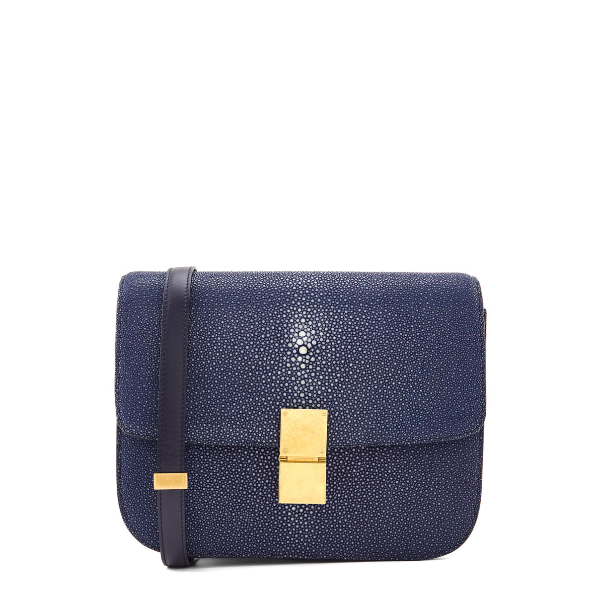 Celine Blue Stingray Medium Classic Box Flap Bag