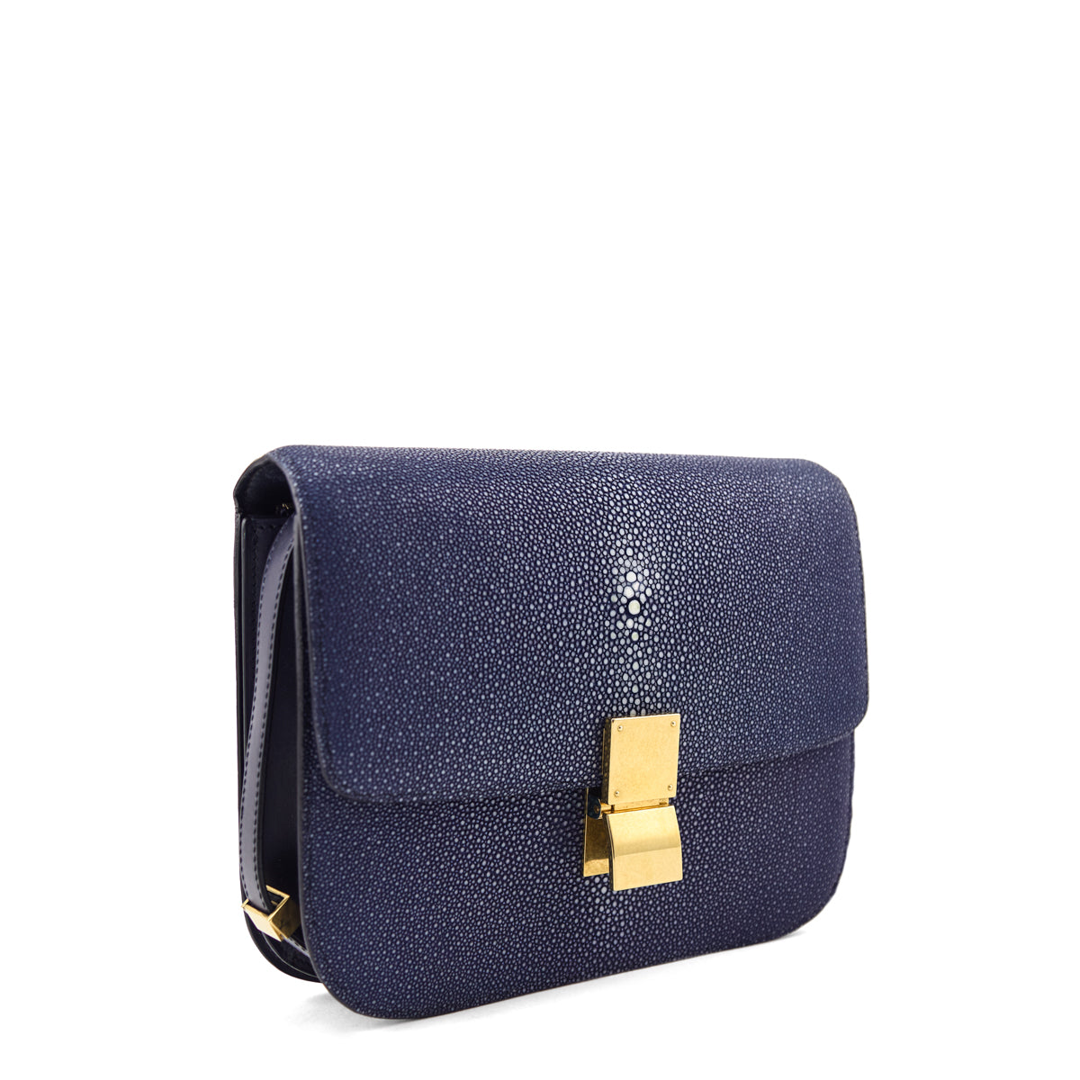Celine Blue Stingray Medium Classic Box Flap Bag