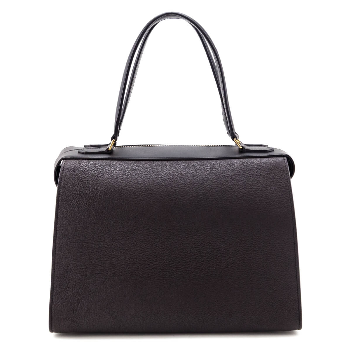 Celine Brown Black Goatskin Smooth Calfskin Medium Ring Bag - Love that Bag etc - Preowned Authentic Designer Handbags & Preloved Fashions