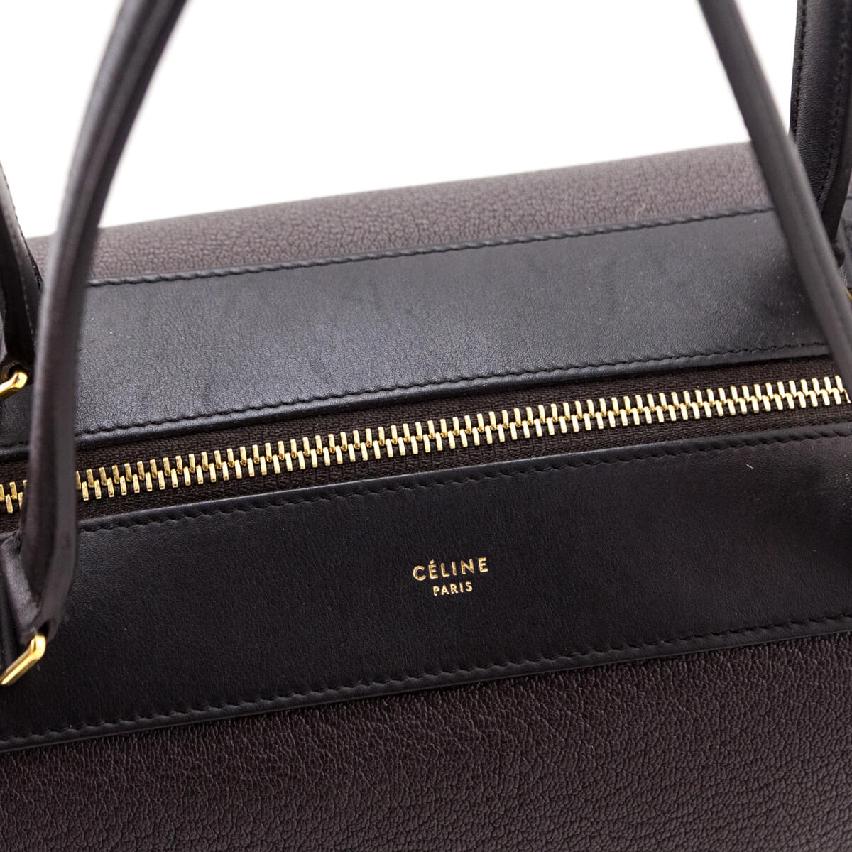Celine Brown Black Goatskin Smooth Calfskin Medium Ring Bag - Love that Bag etc - Preowned Authentic Designer Handbags & Preloved Fashions