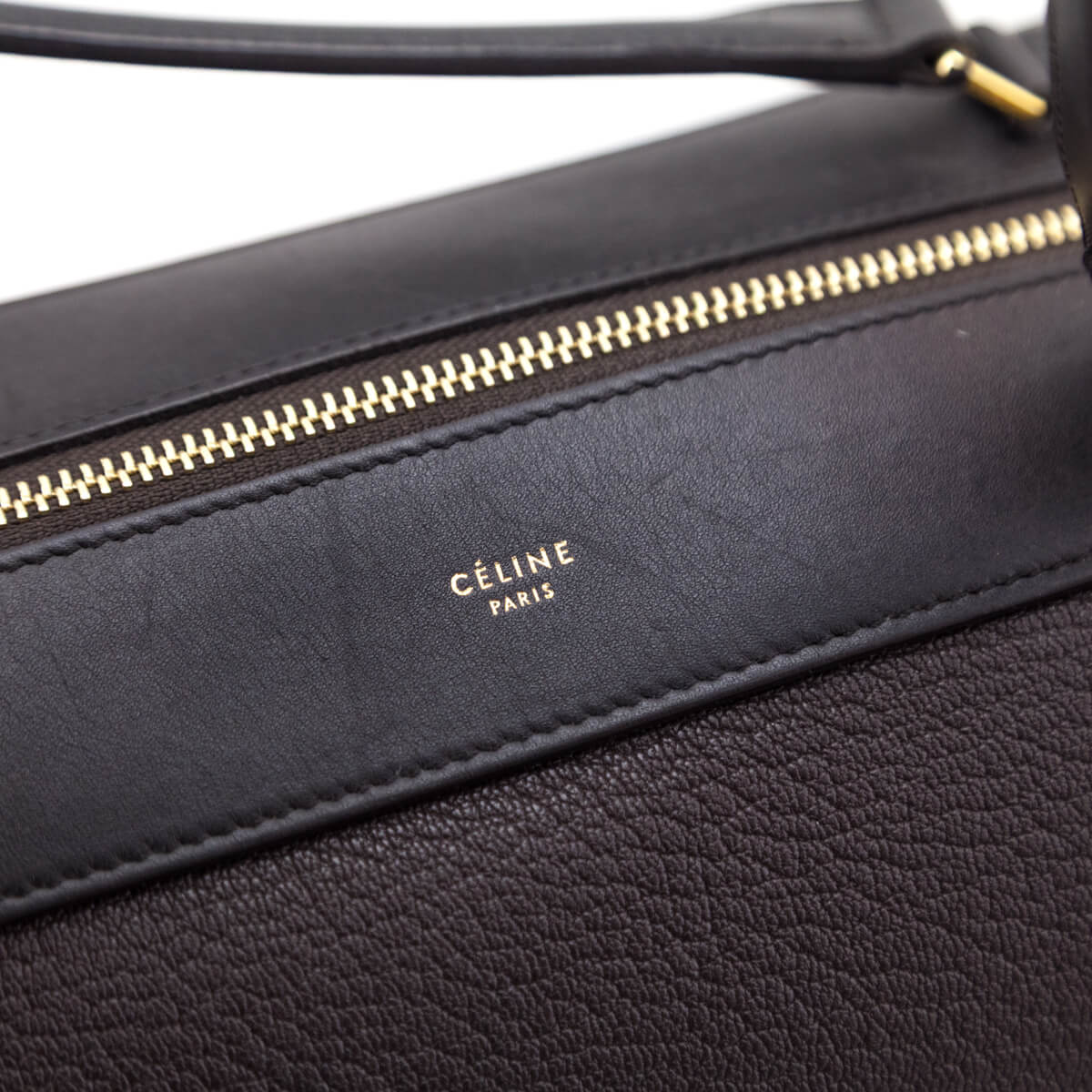 Celine Brown Black Goatskin Smooth Calfskin Medium Ring Bag - Love that Bag etc - Preowned Authentic Designer Handbags & Preloved Fashions