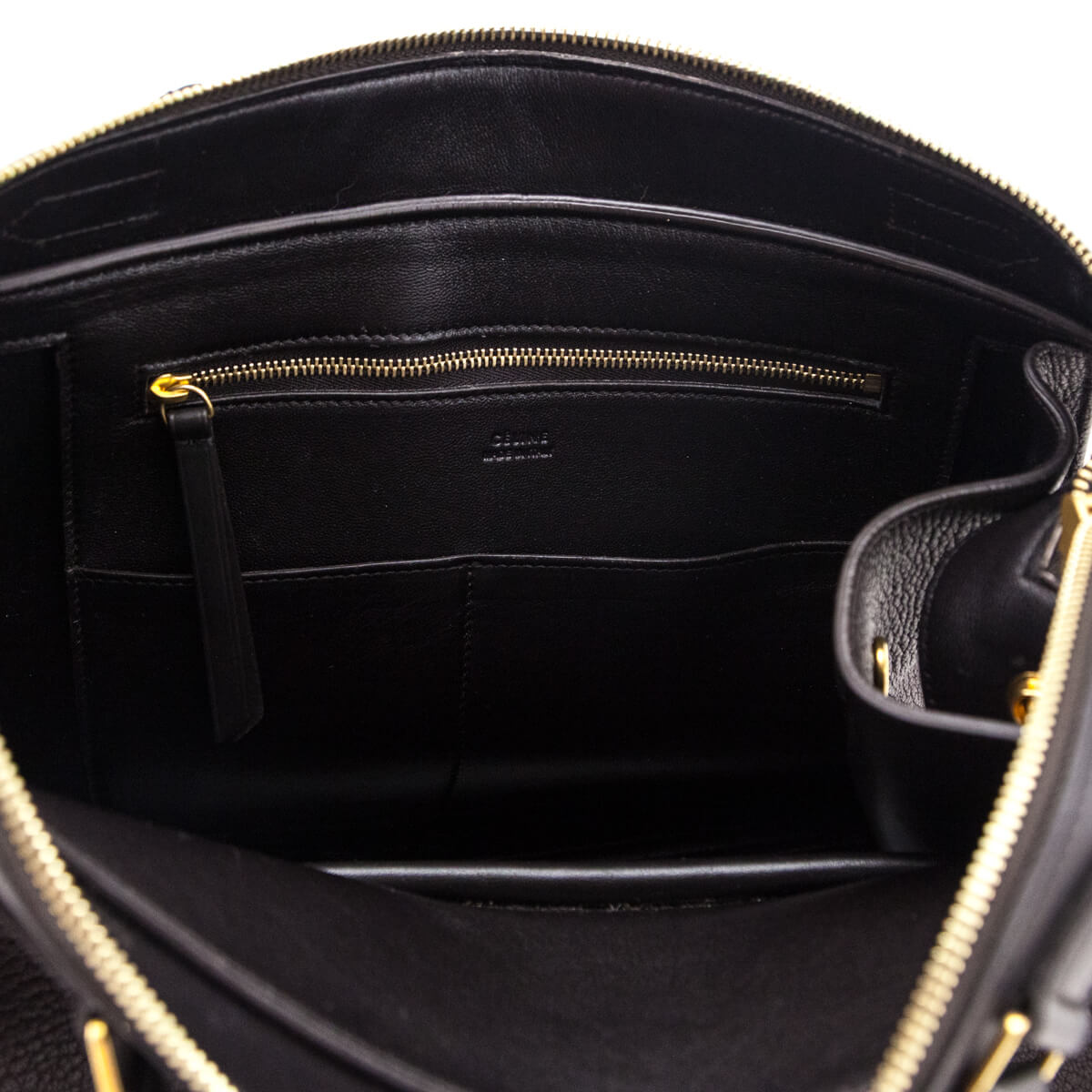 Celine Brown Black Goatskin Smooth Calfskin Medium Ring Bag - Love that Bag etc - Preowned Authentic Designer Handbags & Preloved Fashions