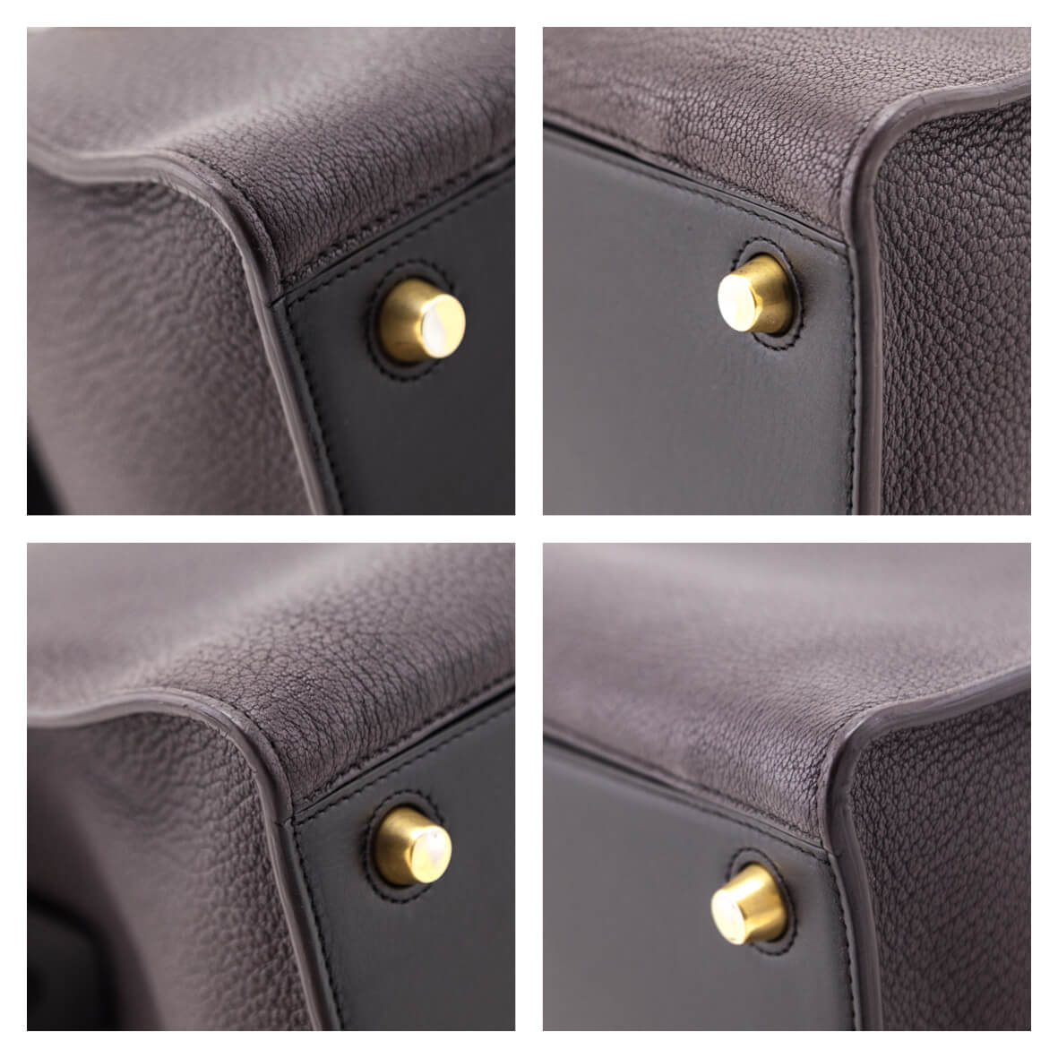 Celine Brown Black Goatskin Smooth Calfskin Medium Ring Bag - Love that Bag etc - Preowned Authentic Designer Handbags & Preloved Fashions