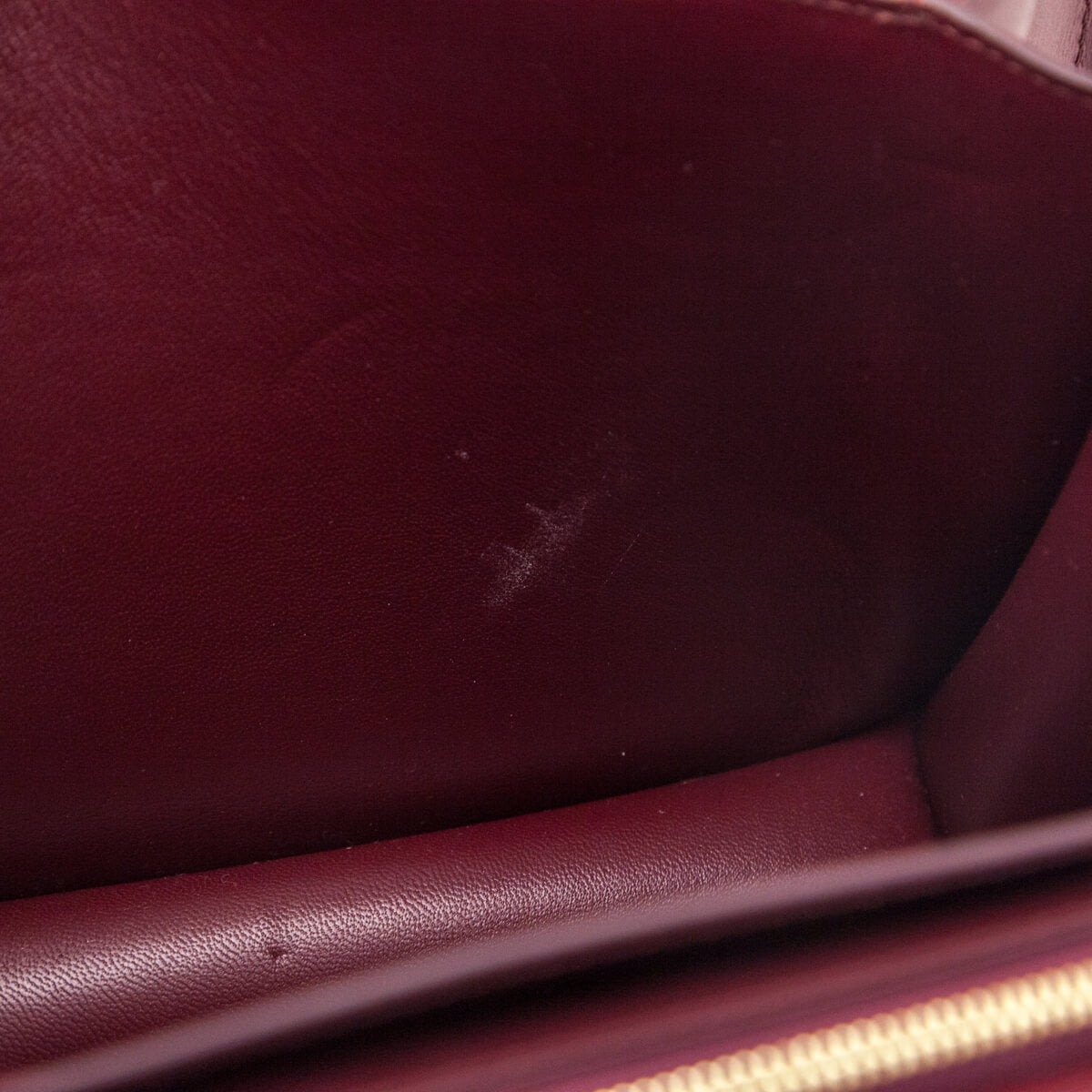 Celine Burgundy Box Calfskin Medium Classic Box Flap