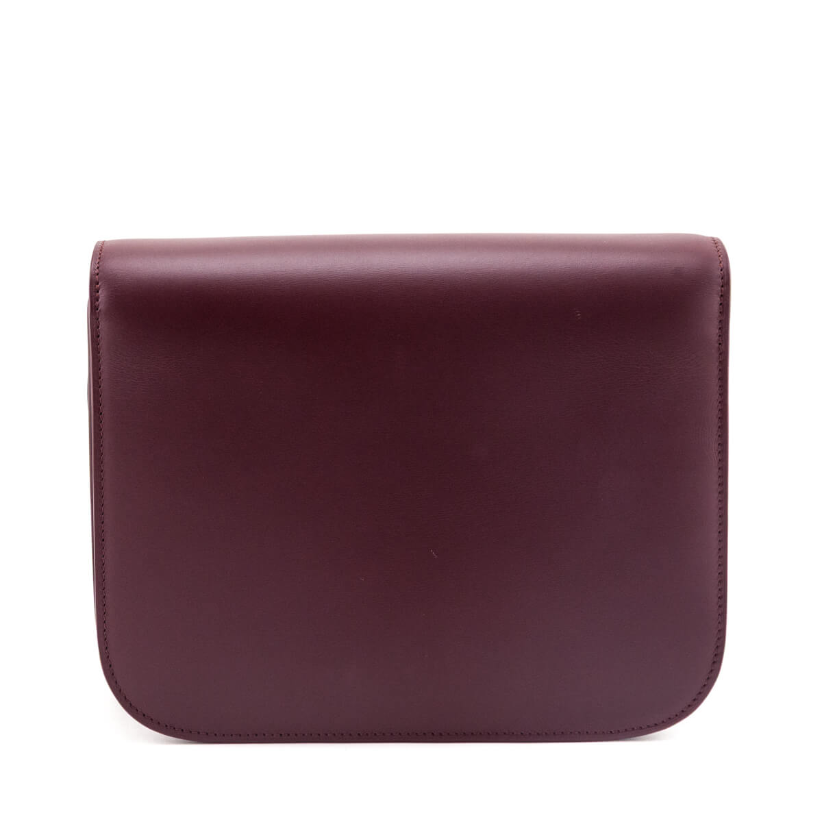 Celine Burgundy Box Calfskin Medium Classic Box Flap