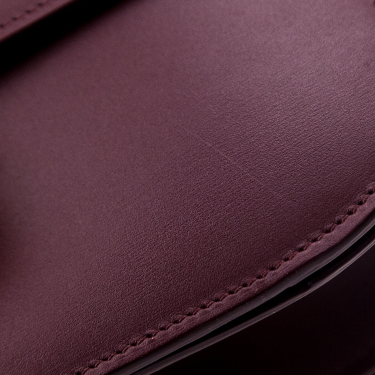 Celine Burgundy Box Calfskin Medium Classic Box Flap