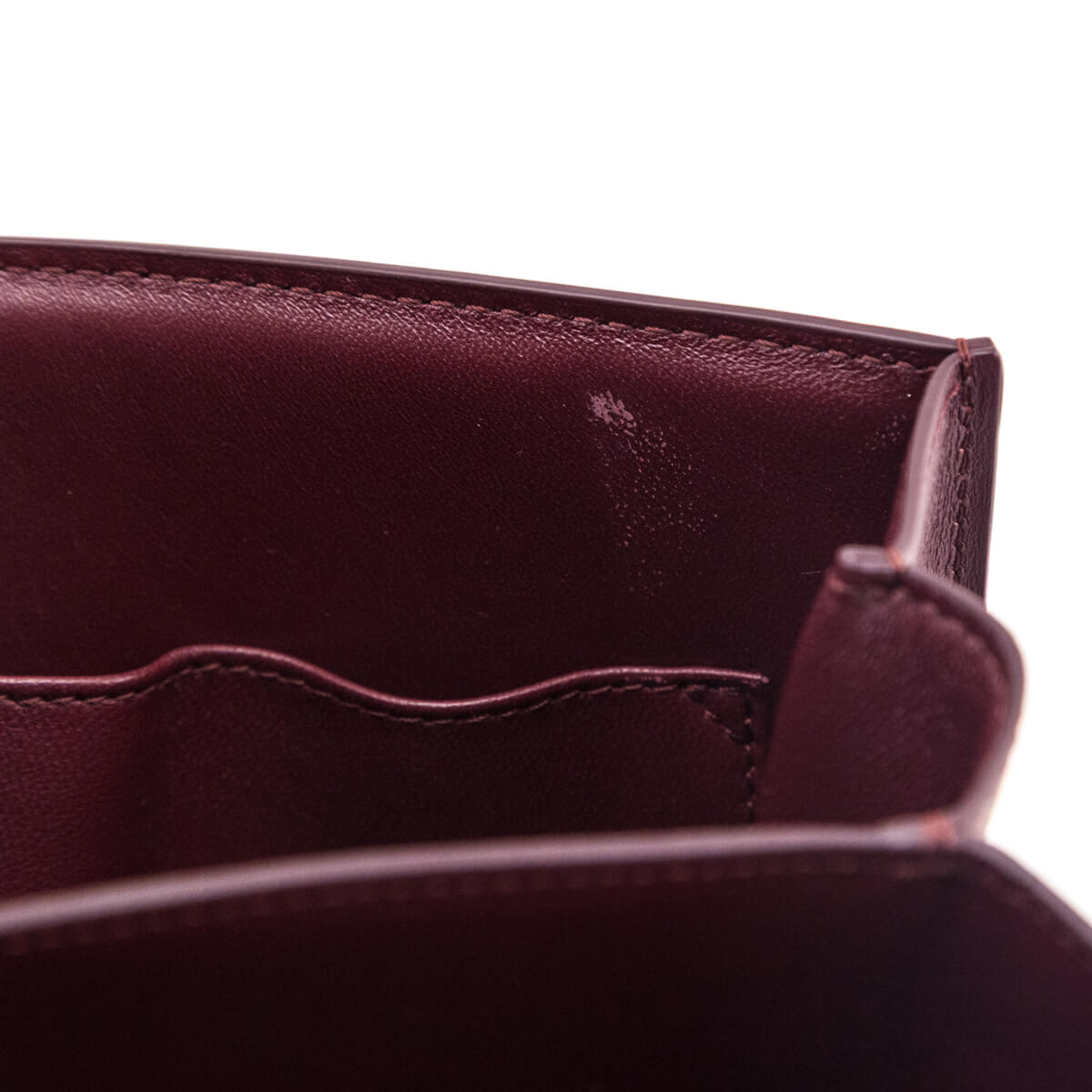 Celine Burgundy Box Calfskin Medium Classic Box Flap