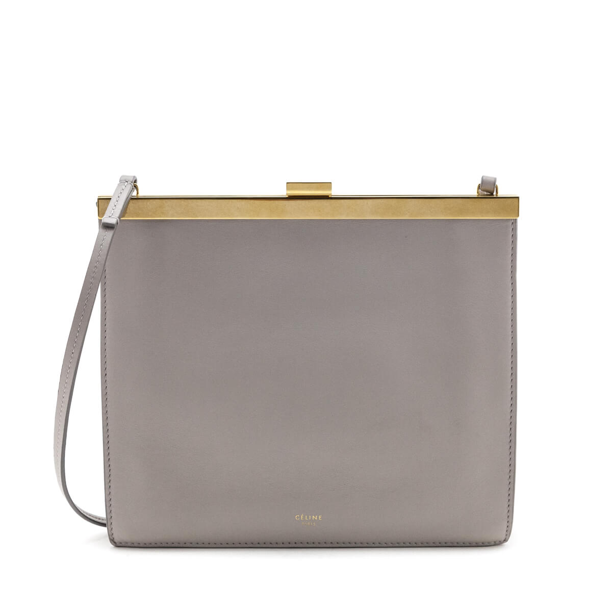 Celine Gray Smooth Calfskin Mini Clasp Bag - Love that Bag etc - Preowned Authentic Designer Handbags & Preloved Fashions