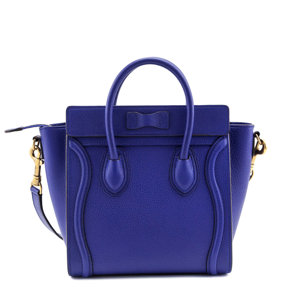Celine Indigo Drummed Calfskin Nano Luggage