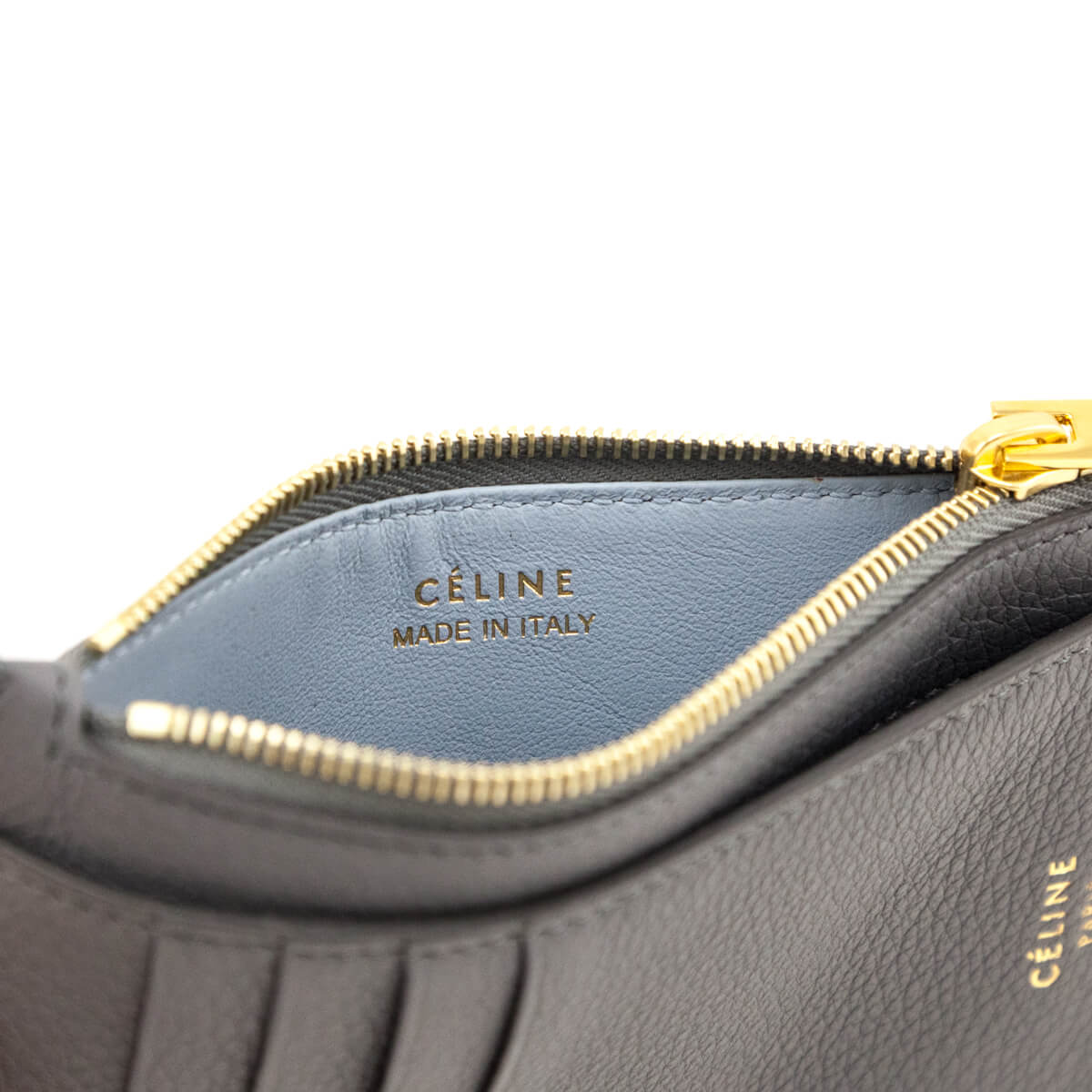 Celine Kohl Drummed Calfskin Compact Card Holder - Love that Bag etc - Preowned Authentic Designer Handbags & Preloved Fashions