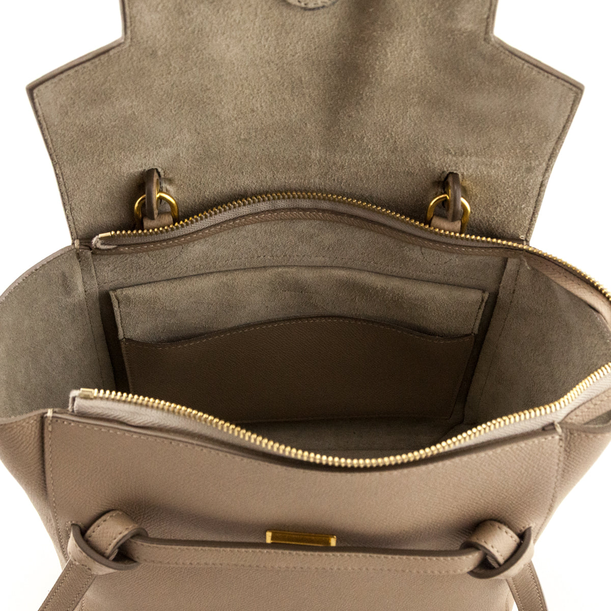 Celine Light Taupe Grained Calfskin Micro Belt Bag - Love that Bag etc - Preowned Authentic Designer Handbags & Preloved Fashions