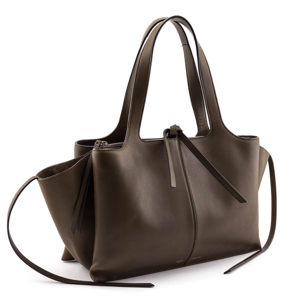 Celine Moss Green Natural Calfskin Medium Tri-Fold Bag - Love that Bag etc - Preowned Authentic Designer Handbags & Preloved Fashions