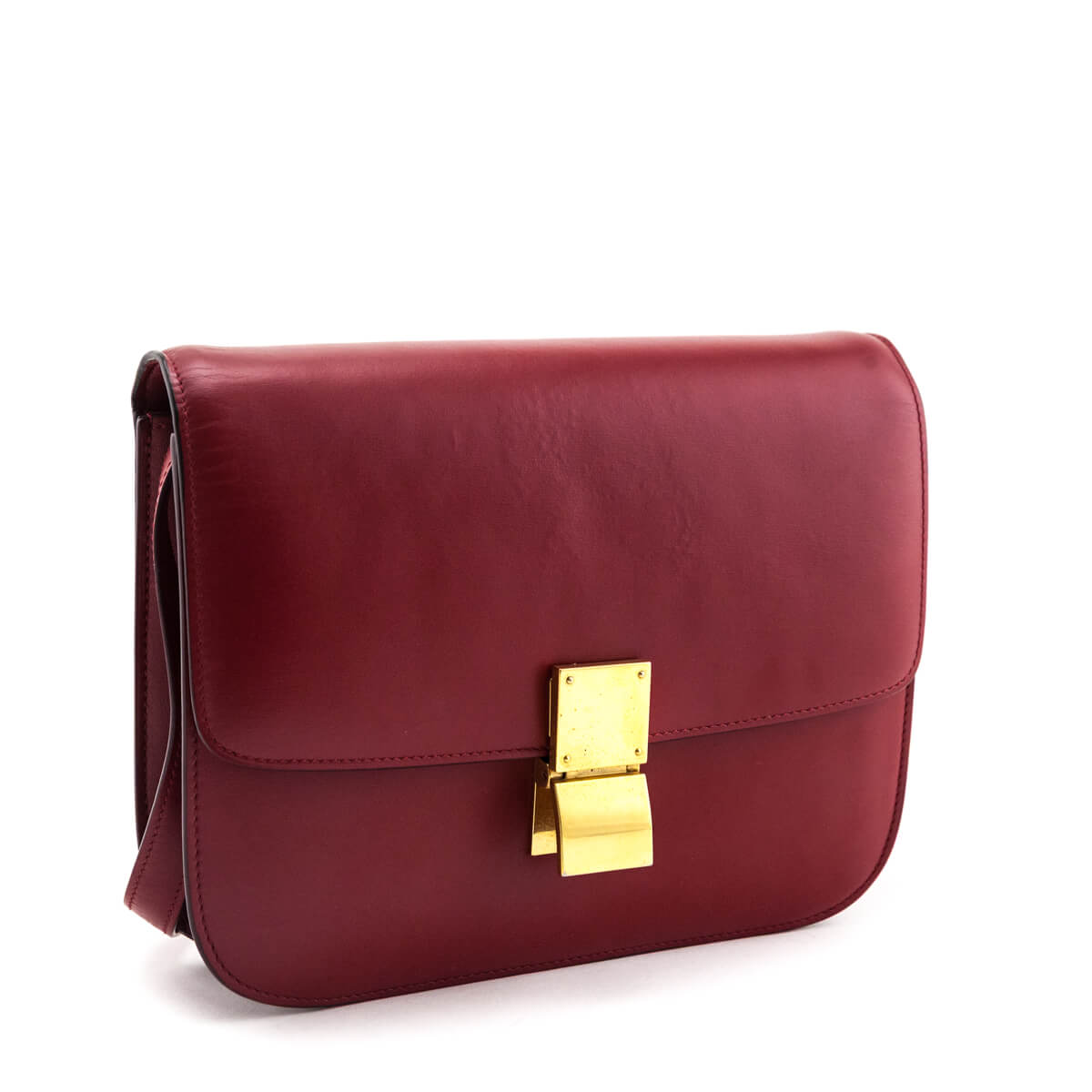 Celine Red Box Calfskin Medium Classic Box Flap Bag - Love that Bag etc - Preowned Authentic Designer Handbags & Preloved Fashions