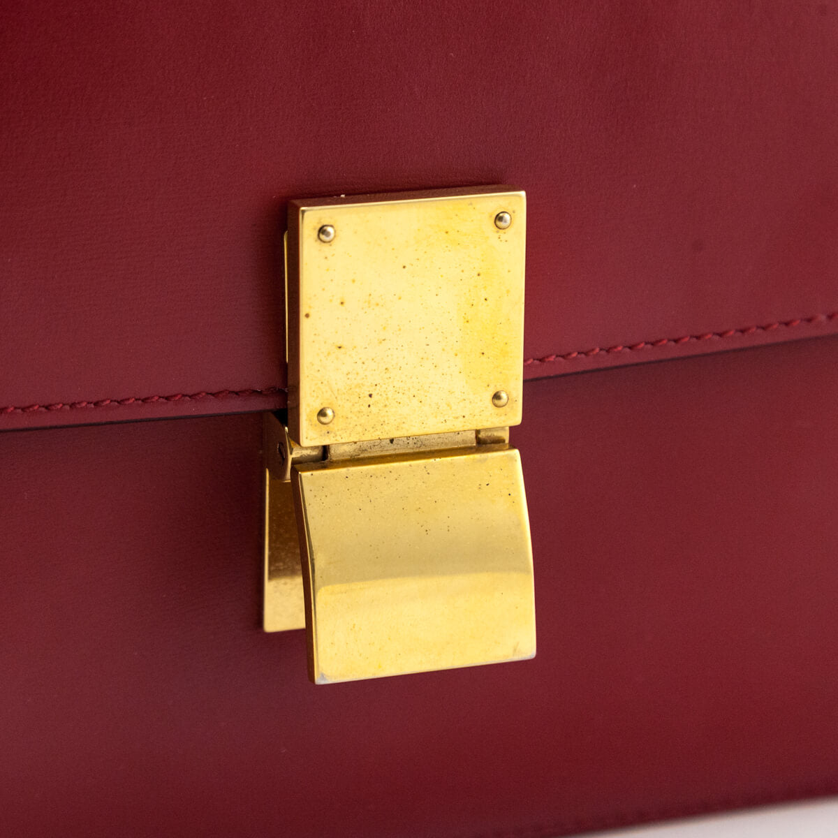 Celine Red Box Calfskin Medium Classic Box Flap Bag - Love that Bag etc - Preowned Authentic Designer Handbags & Preloved Fashions