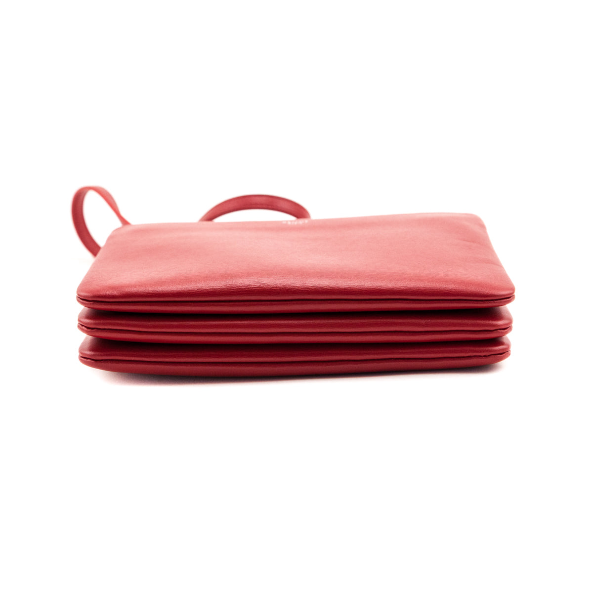 Celine Red Lambskin Small Trio Crossbody Bag