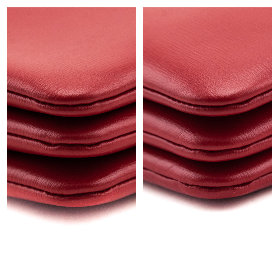 Celine Red Lambskin Small Trio Crossbody Bag
