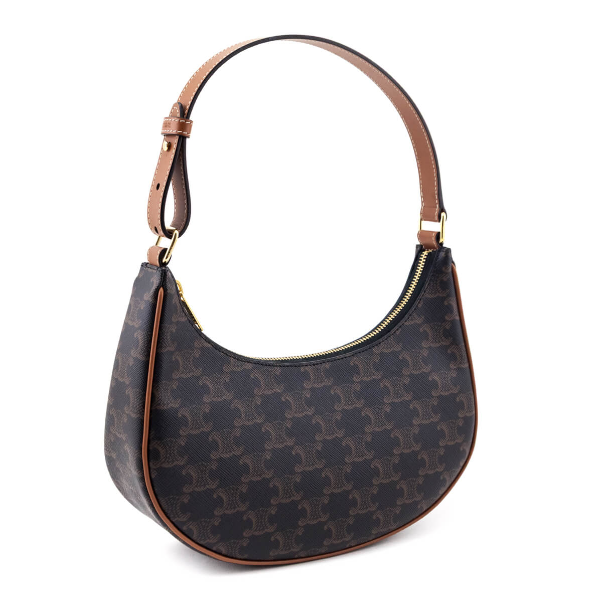 Celine Tan Triomphe Canvas Calfskin Ava Shoulder Bag - Love that Bag etc - Preowned Authentic Designer Handbags & Preloved Fashions