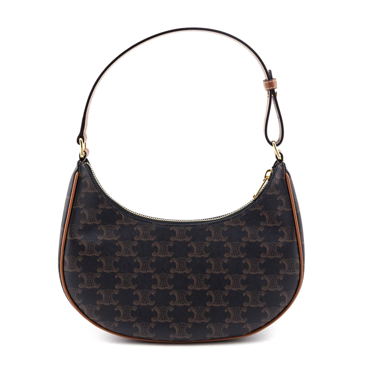Celine Tan Triomphe Canvas Calfskin Ava Shoulder Bag - Love that Bag etc - Preowned Authentic Designer Handbags & Preloved Fashions