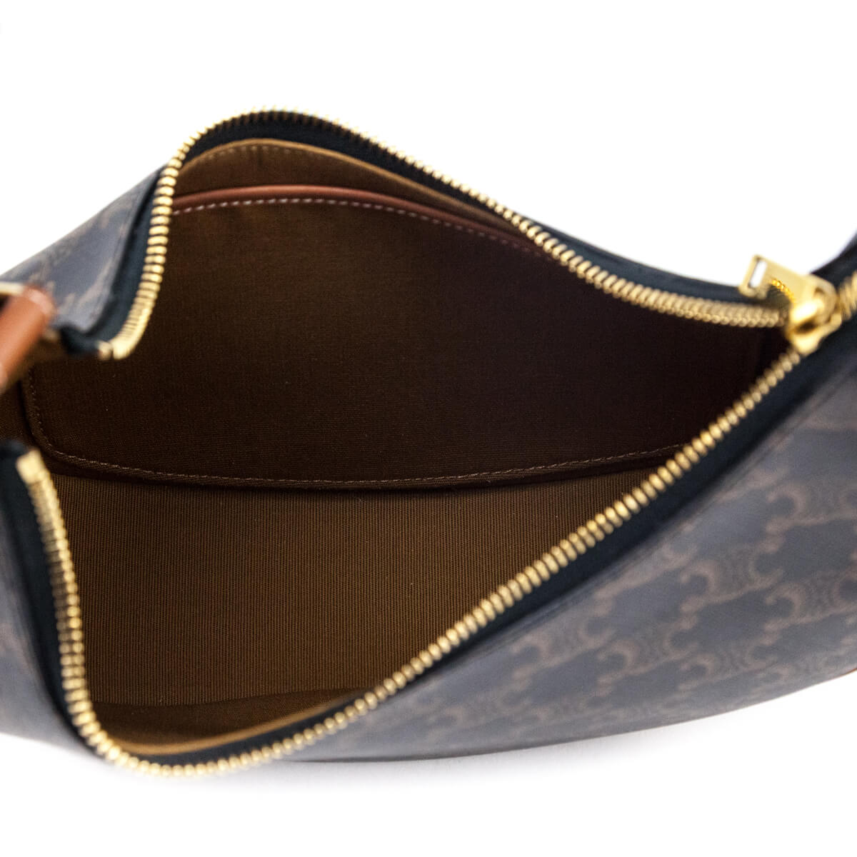 Celine Tan Triomphe Canvas Calfskin Ava Shoulder Bag - Love that Bag etc - Preowned Authentic Designer Handbags & Preloved Fashions