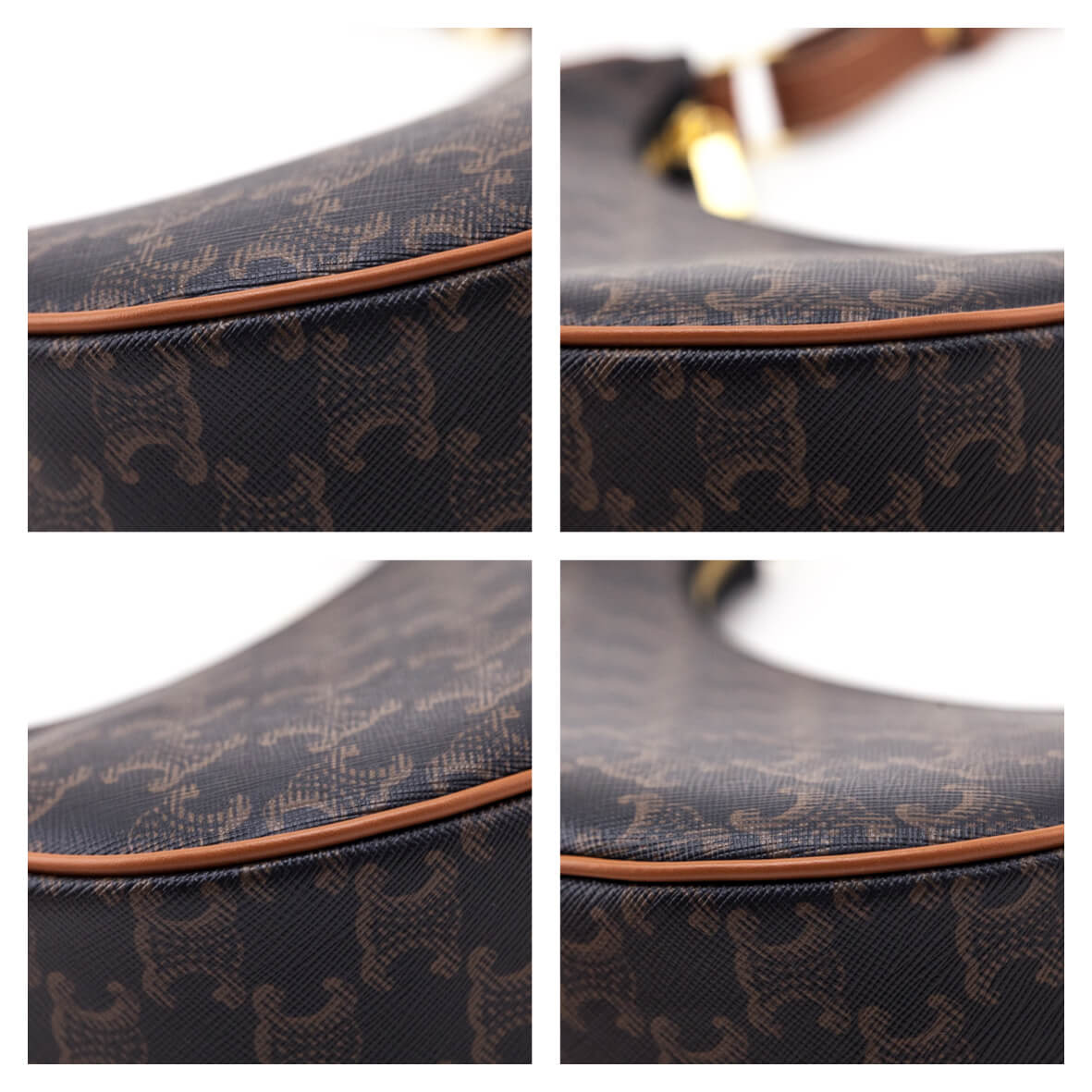 Celine Tan Triomphe Canvas Calfskin Ava Shoulder Bag - Love that Bag etc - Preowned Authentic Designer Handbags & Preloved Fashions